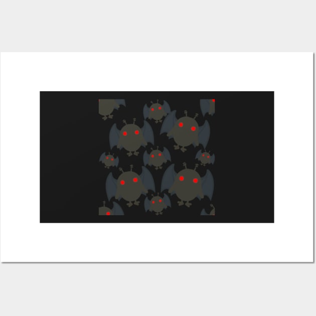 Mothman Emoji Pattern Wall Art by goblinbabe